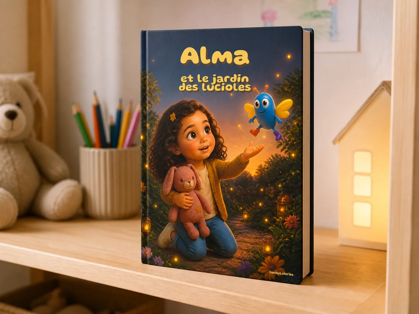 Livre A5 personnalisé Alma et le jardin des lucioles